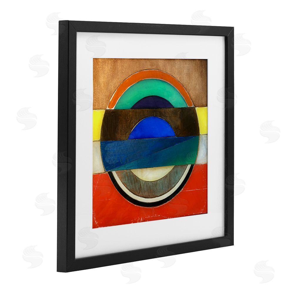 Matthew Finger Bisected Circle Structure Black Framed Print Under Glass Wall Art