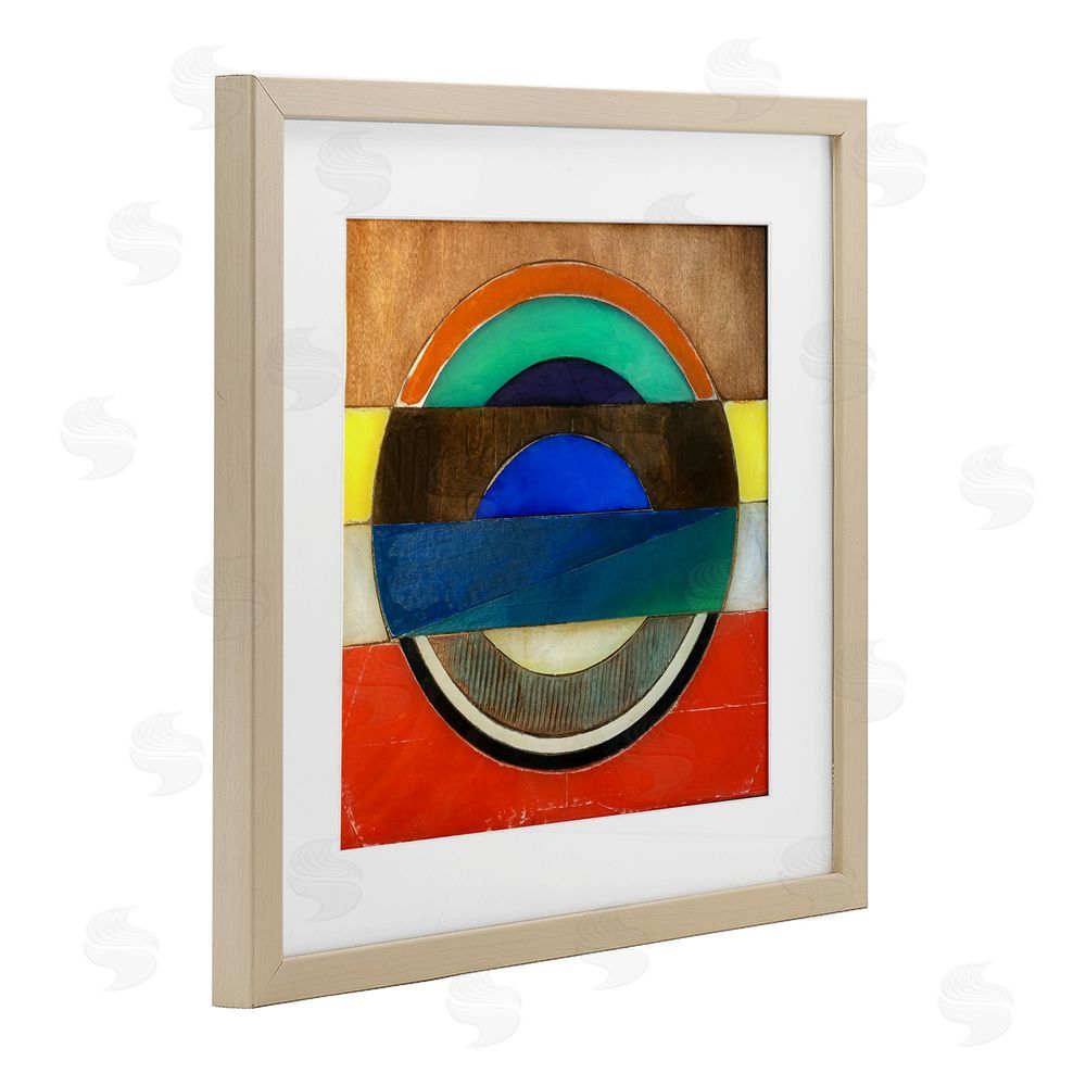 Matthew Finger Bisected Circle Structure Birch Framed Print Under Glass Wall Art