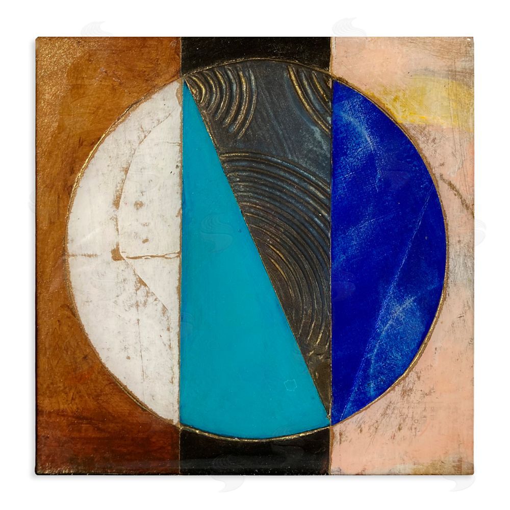 Matthew Finger Structured Circle Abstraction Stretched Canvas Wall Art Print