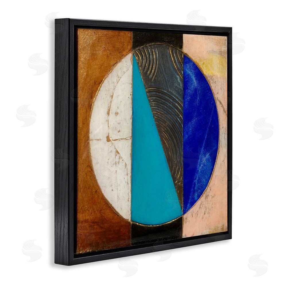 Matthew Finger Structured Circle Abstraction Black Floating Frame Canvas Wall Art Print