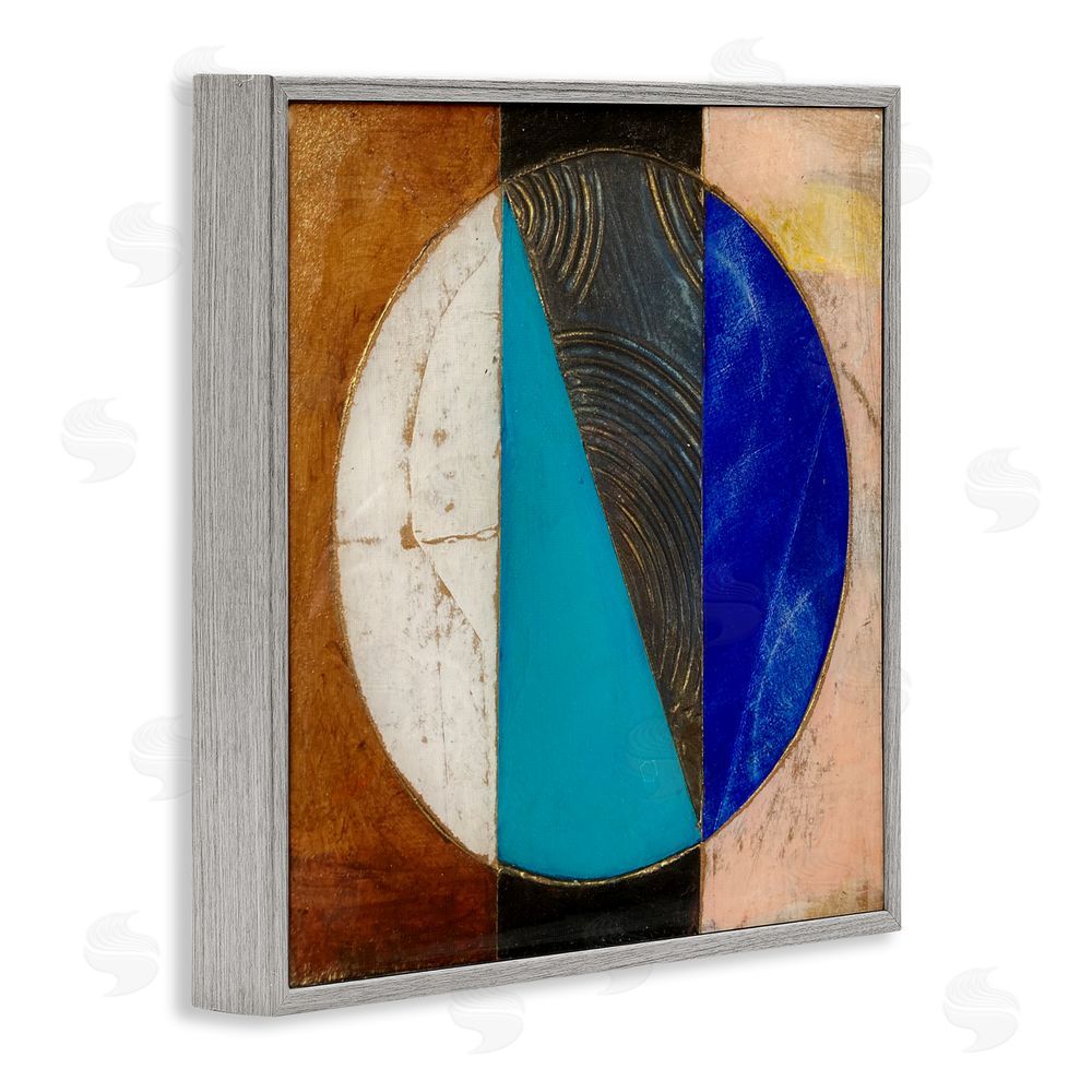 Matthew Finger Structured Circle Abstraction Gray Framed Giclee Wall Art Print