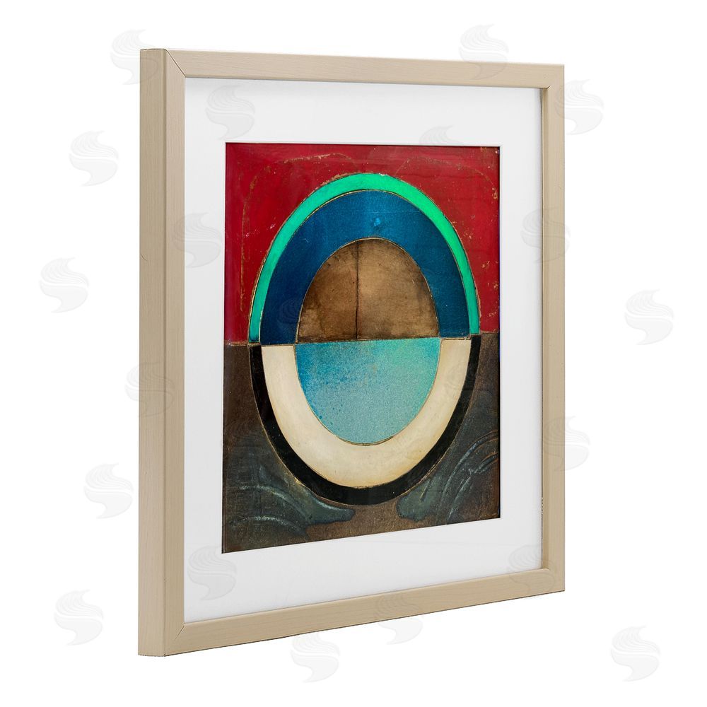 Matthew Finger Round Distressed Circle Birch Framed Print Under Glass Wall Art