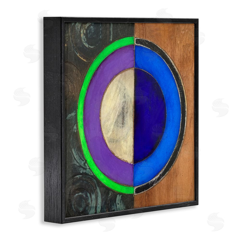 Matthew Finger Rustic Circular Balance Black Framed Giclee Wall Art Print
