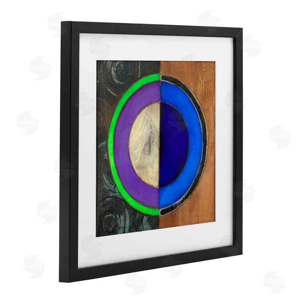 Matthew Finger Rustic Circular Balance Black Framed Print Under Glass Wall Art
