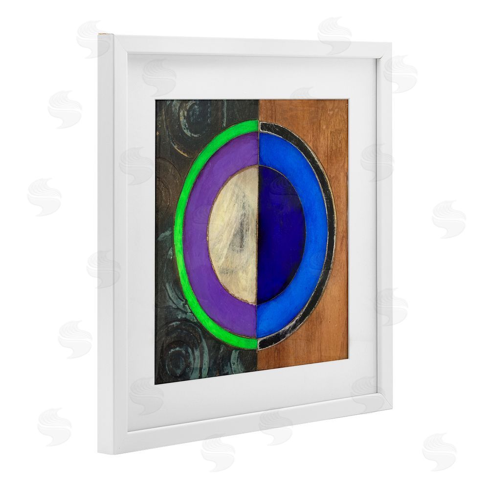 Matthew Finger Rustic Circular Balance White Framed Print Under Glass Wall Art