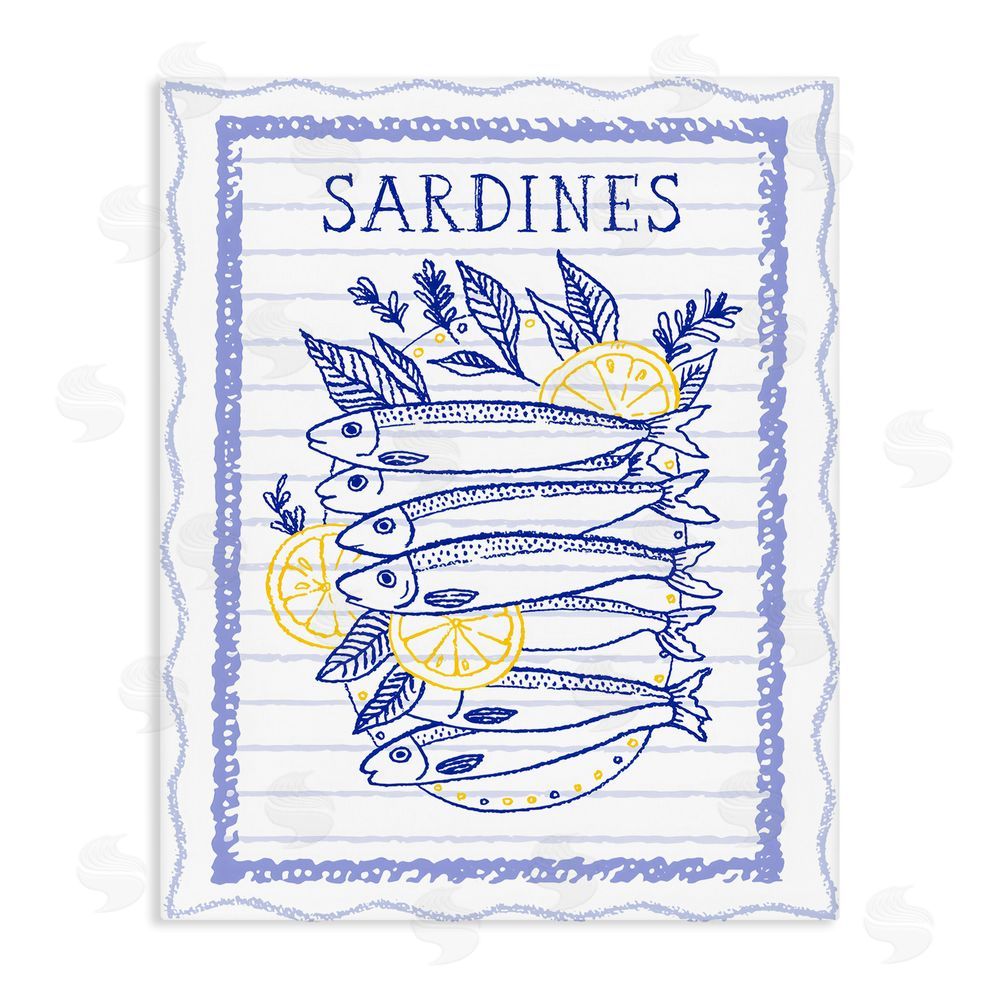 Creative Studio Sardines Pile with Lemons Stretched Canvas Wall Art Print