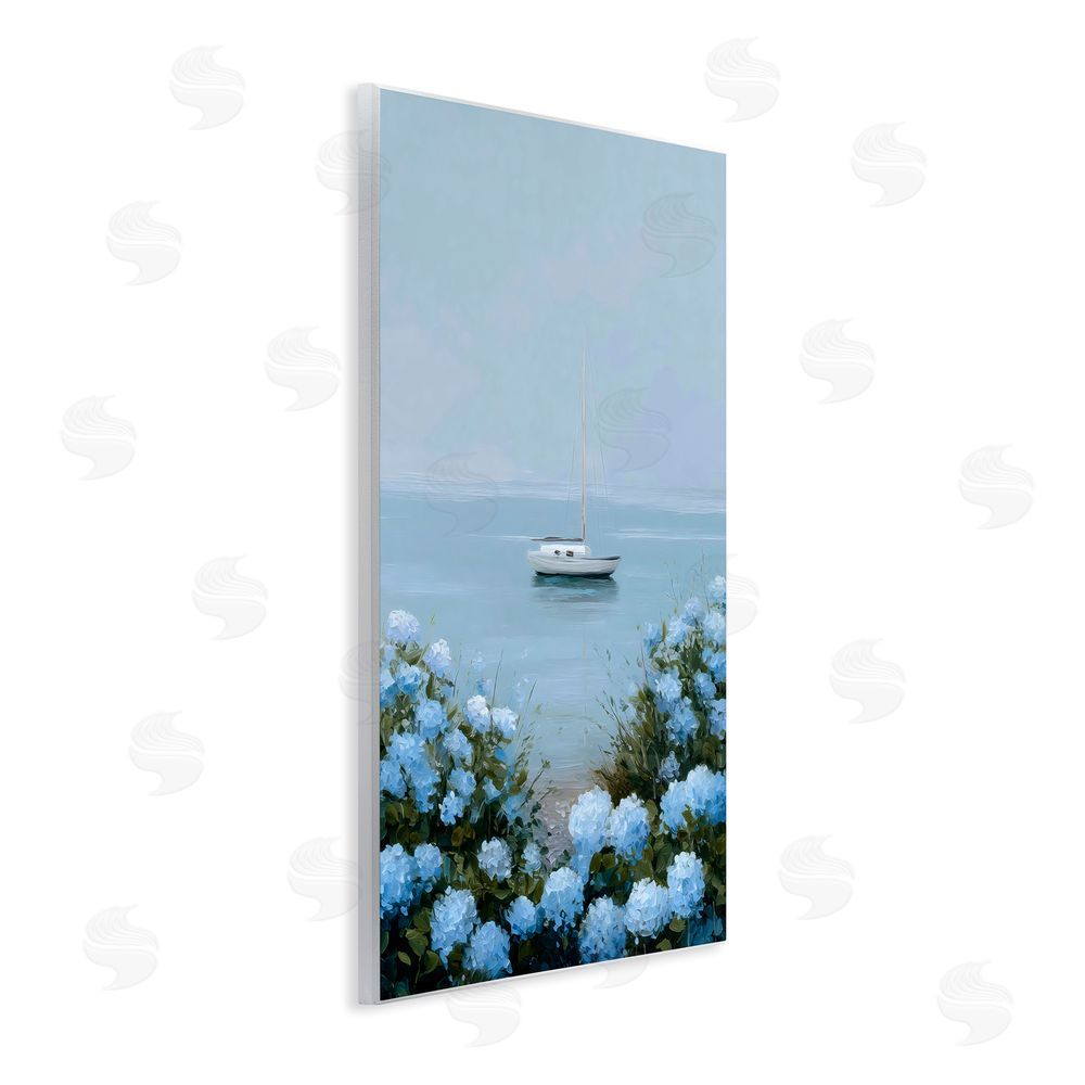 Petal Prints Design Yacht in Floral Bay Wall Plaque Printed Art