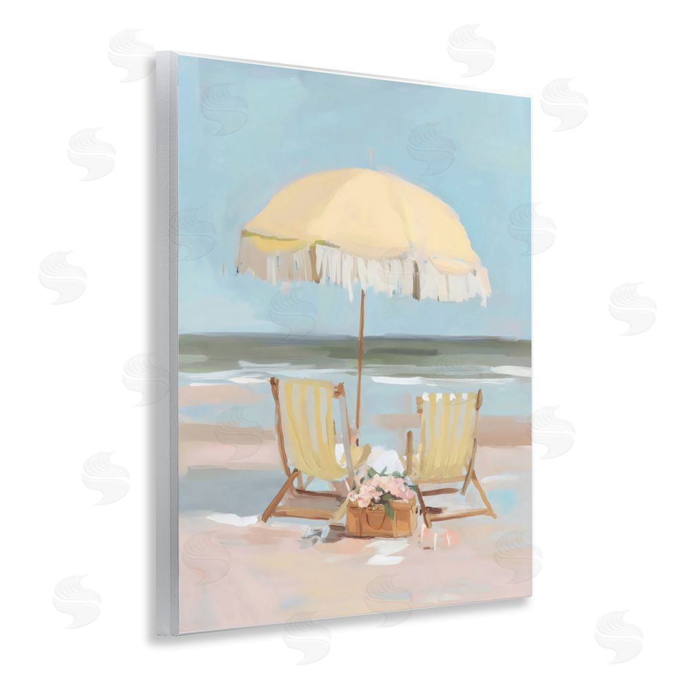 Sisi and Seb Yellow Chairs Beach Relaxation Wall Plaque Printed Art