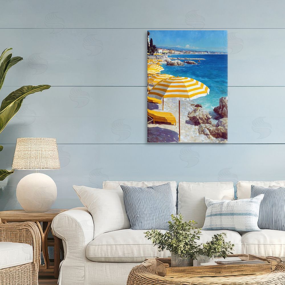Petal Prints Design Sunshine on the Shore Stretched Canvas on Wall