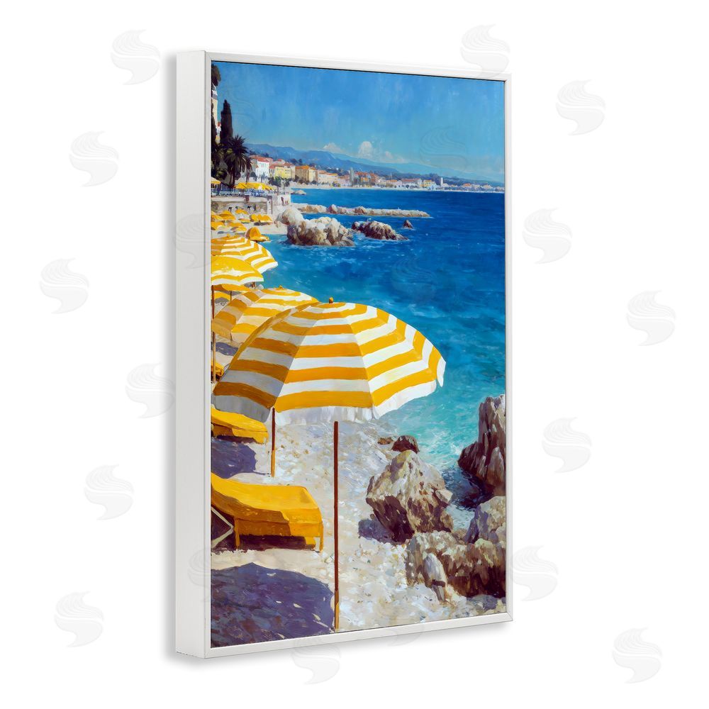 Petal Prints Design Sunshine on the Shore White Framed Giclee Wall Art Print
