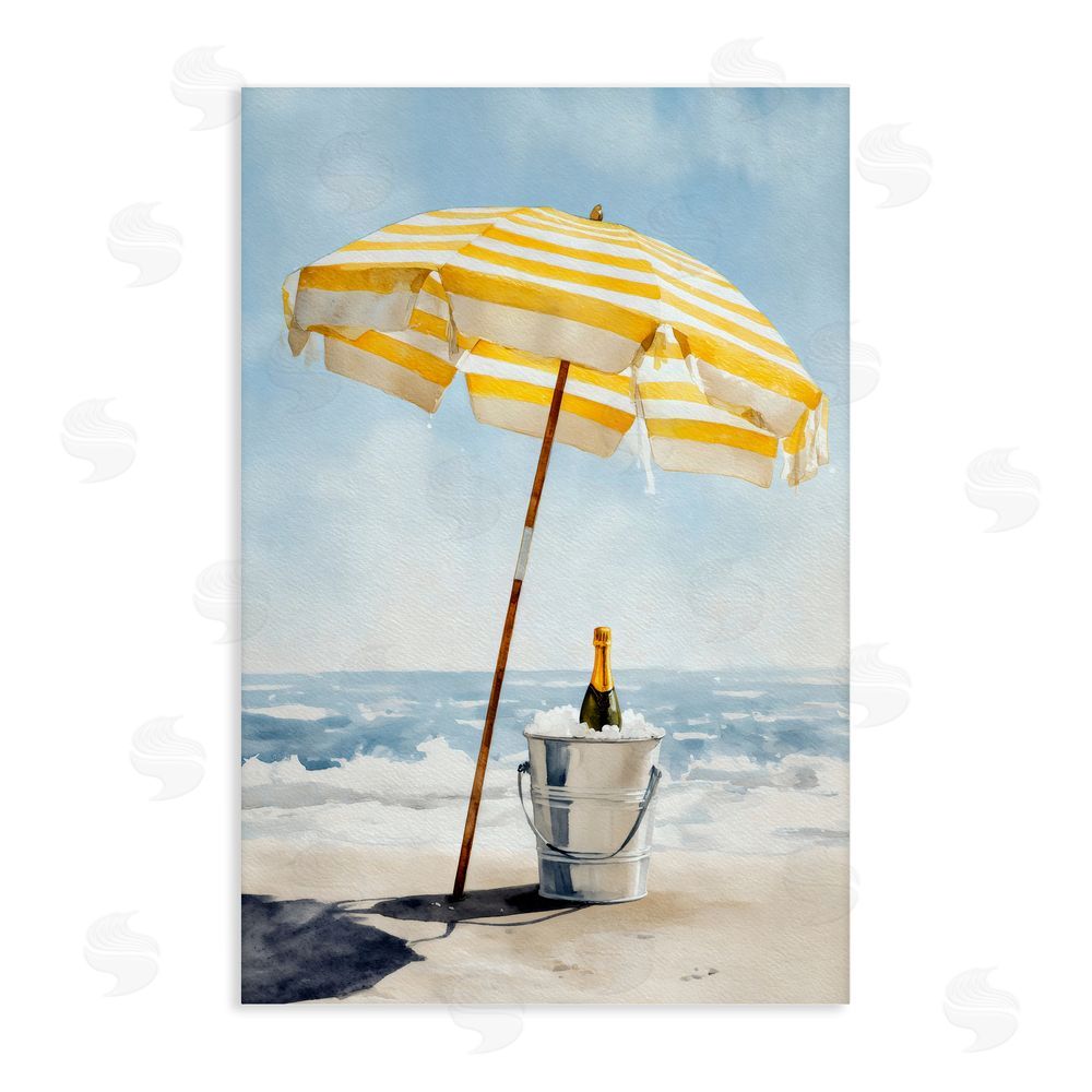 Petal Prints Design Sunshine Celebration at Seaside Stretched Canvas Wall Art Print