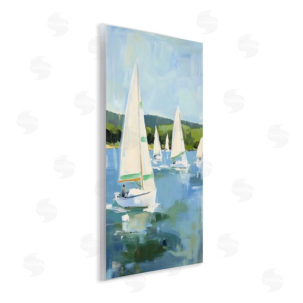 Petal Prints Design Boat Race Regatta Wall Plaque Art Print with White Foil Wrap