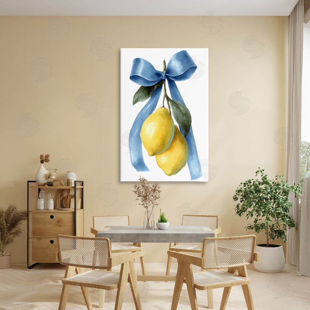 Petal Prints Design Sweet & Sour Lemons Stretched Canvas on Wall