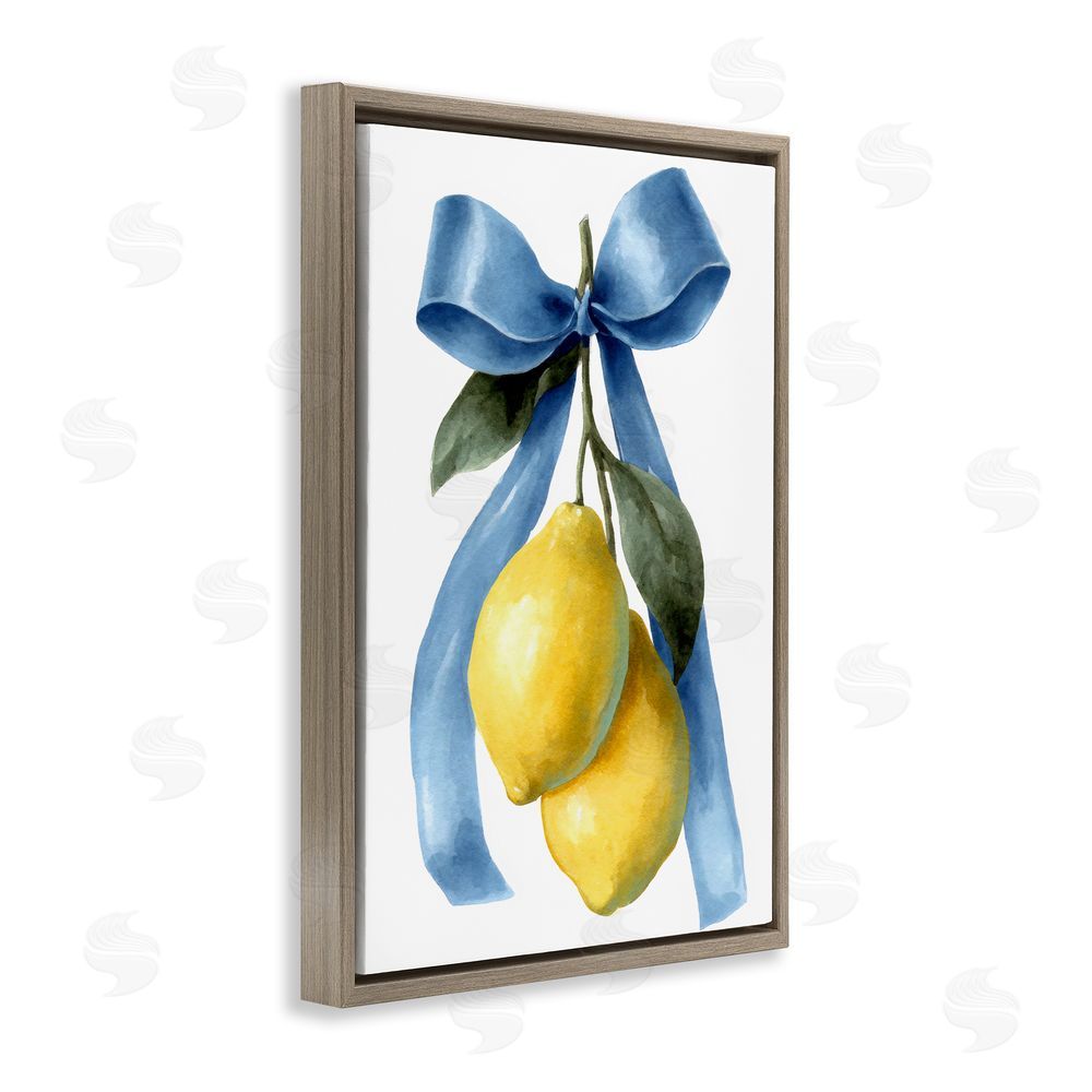 Petal Prints Design Sweet & Sour Lemons Brown Floating Framed Canvas Wall Art Print
