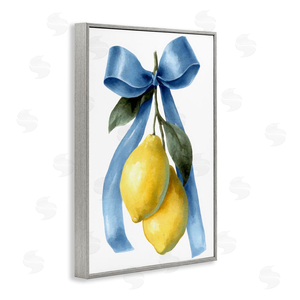 Petal Prints Design Sweet & Sour Lemons Gray Framed Giclee Wall Art Print