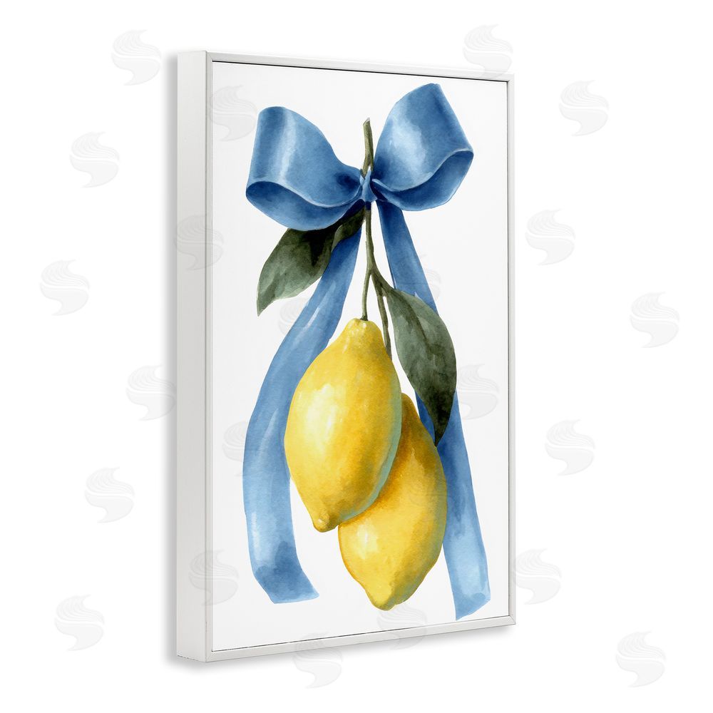 Petal Prints Design Sweet & Sour Lemons White Framed Giclee Wall Art Print
