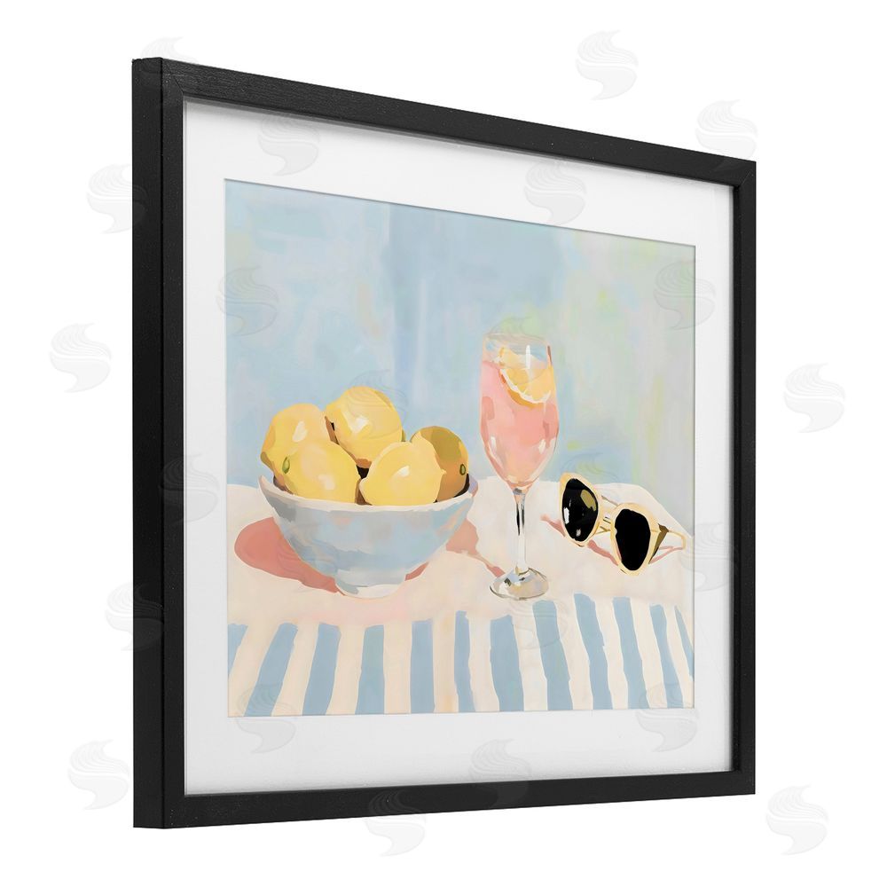Sisi and Seb Aperol & Summer Lemons Black Framed Print Under Glass with Matting Wall Art