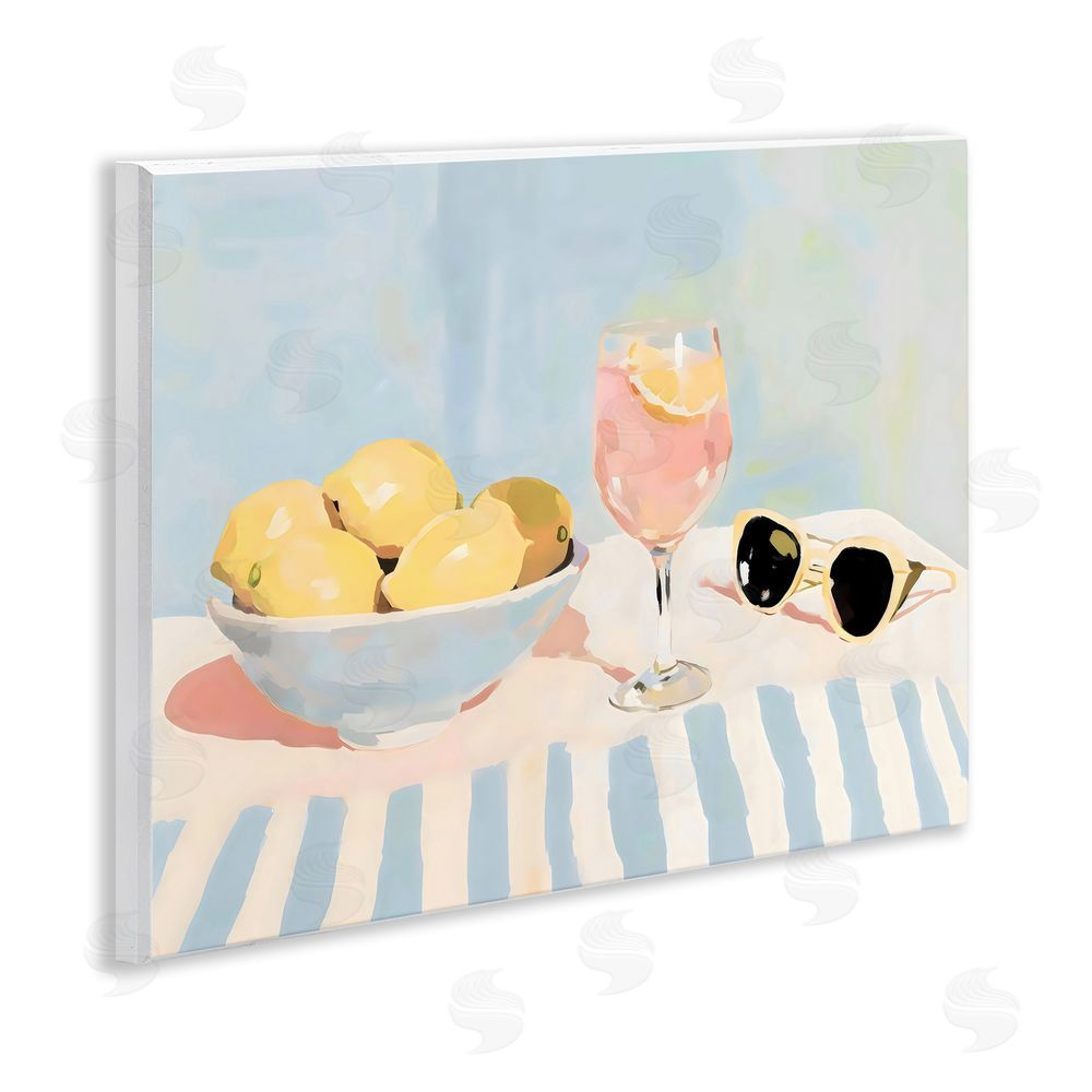Sisi and Seb Aperol & Summer Lemons Wall Plaque Art Print with White Foil Wrap