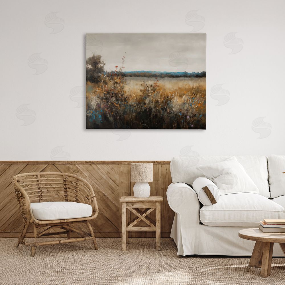 Creative Studio Abstract Grunge Meadow Stretched Canvas Wall Art Print in Room