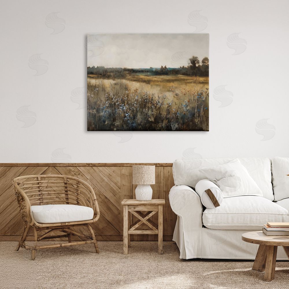 Creative Studio Wildflowers & Wheat Meadow Stretched Canvas on Wall