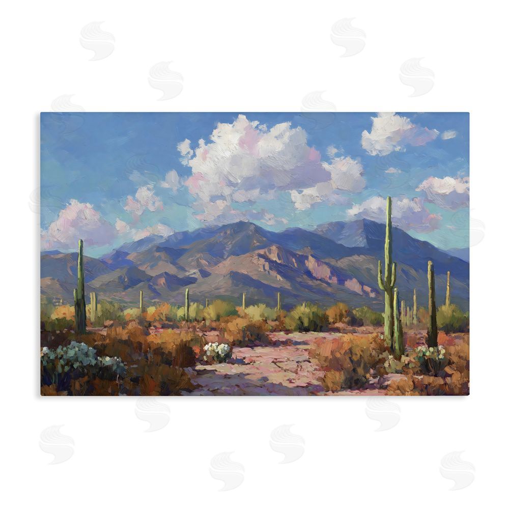 Gina Kelly Desert Mountains at Sunset Glow Stretched Canvas Wall Art
