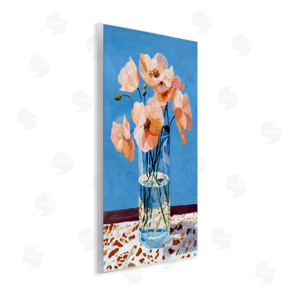 Petal Prints Design Bright And Pink Poppies Wall Plaque Art Print with White Foil Wrap
