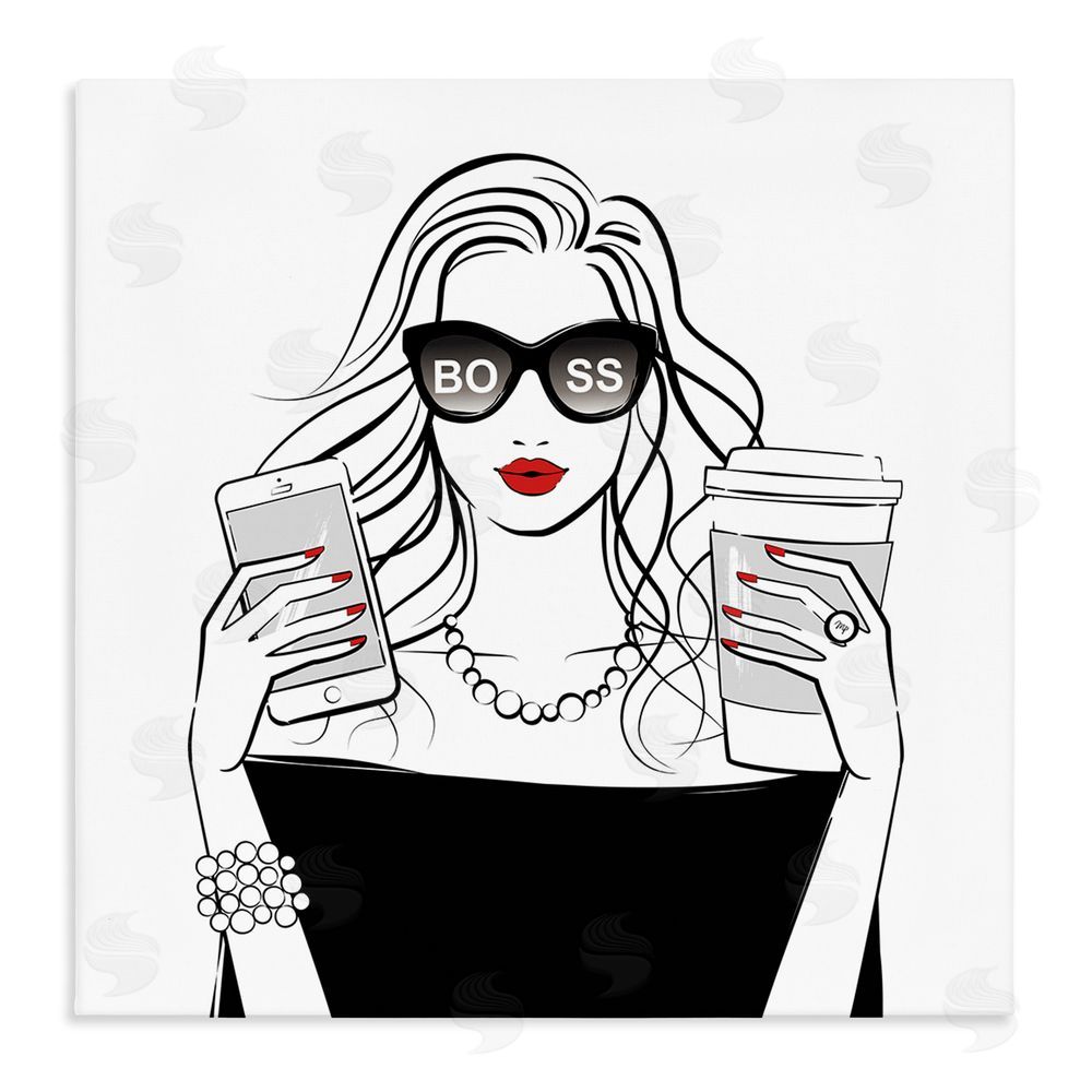 Martina Pavlova Chic Boss Morning Coffee Moment Stretched Canvas Wall Art