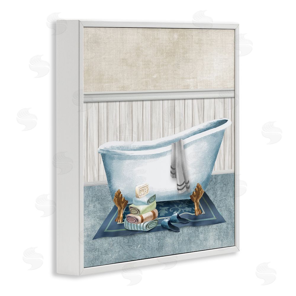 Conrad Knutsen Cozy Clawfoot Bathtub Spa White Framed Giclee Wall Art Print