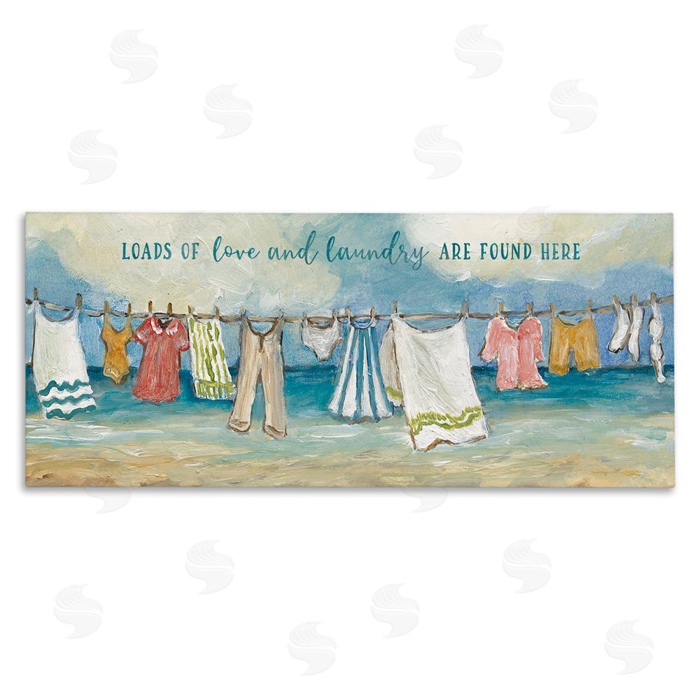 Charlene Olson Laundry By The Sea Stretched Canvas Wall Art Print
