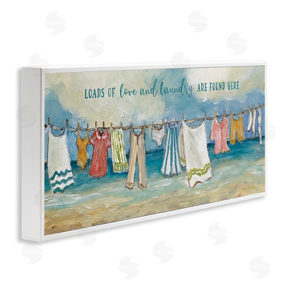 Charlene Olson Laundry By The Sea White Framed Giclee Wall Art Print
