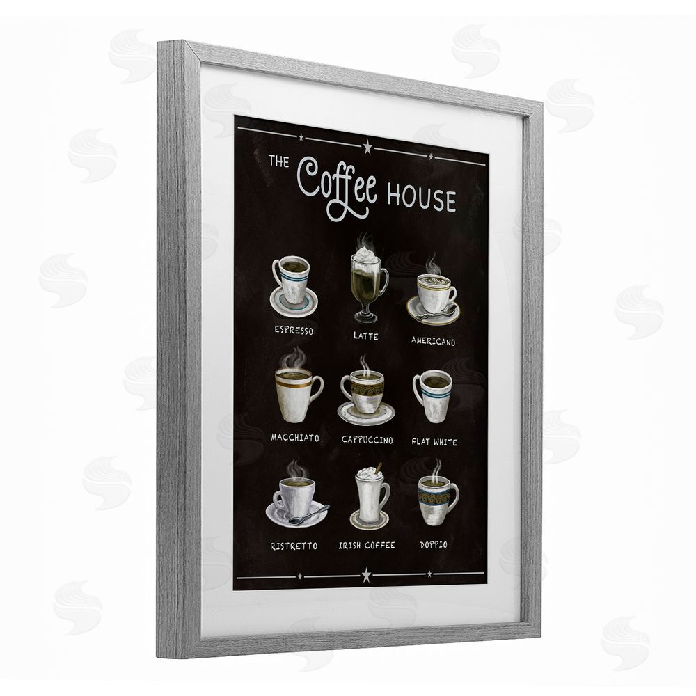 Conrad Knutsen The Coffee House Menu Gray Framed Print Under Glass Wall Art
