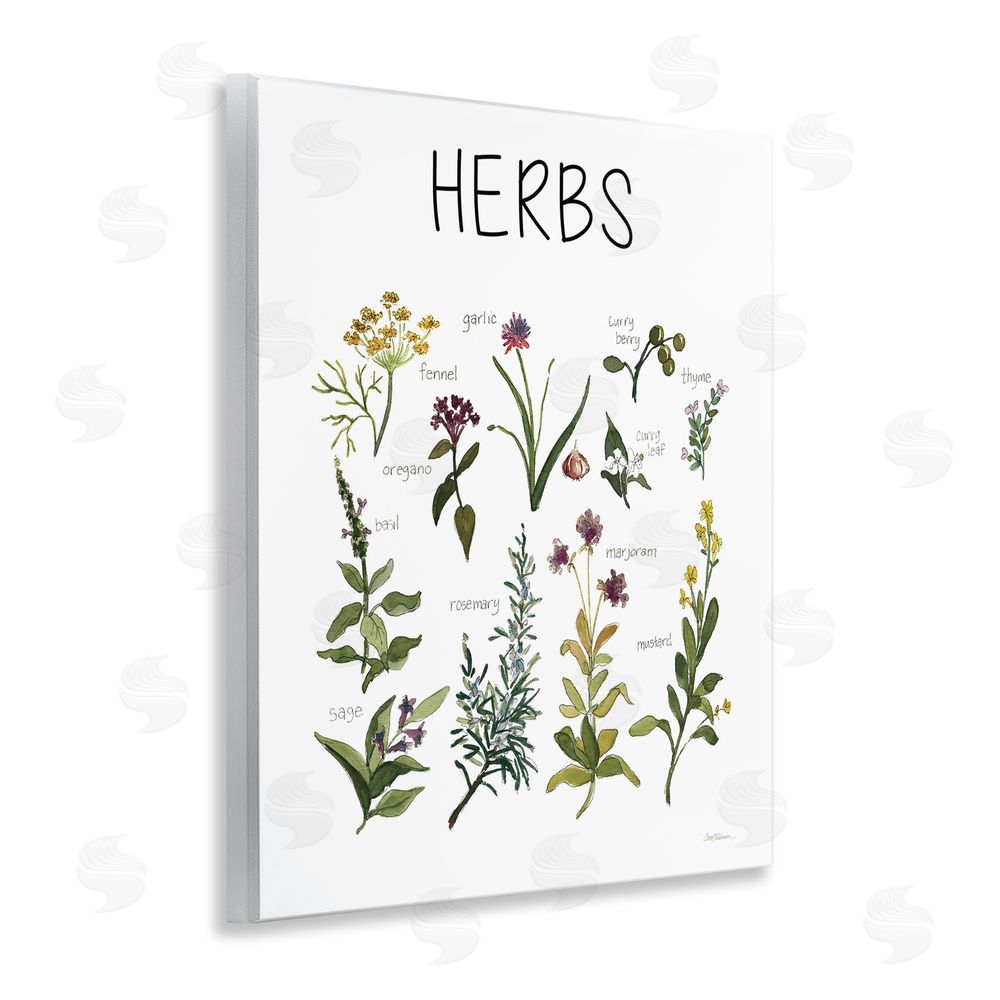 Carol Robinson Herbs Identification Chart Wooden Wall Plaque Art Print