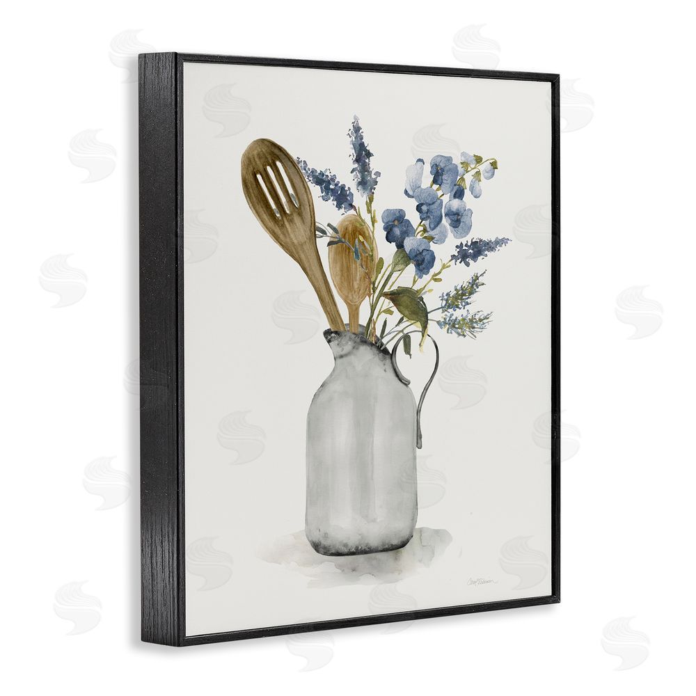 Carol Robinson Vintage Pitcher with Utensils Black Framed Giclee Wall Art Print
