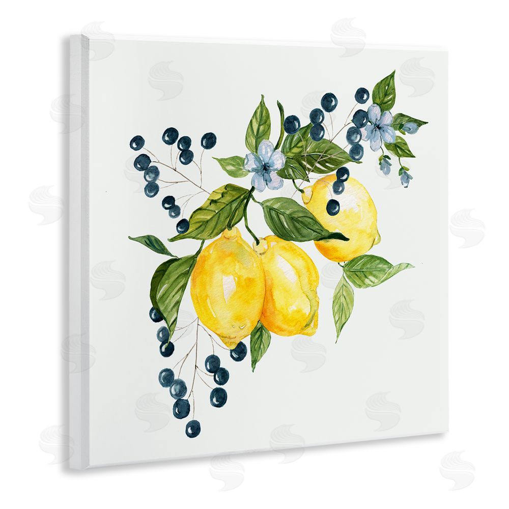 Livi Finn Lemon Branch with Berries Wooden Wall Plaque Art Print