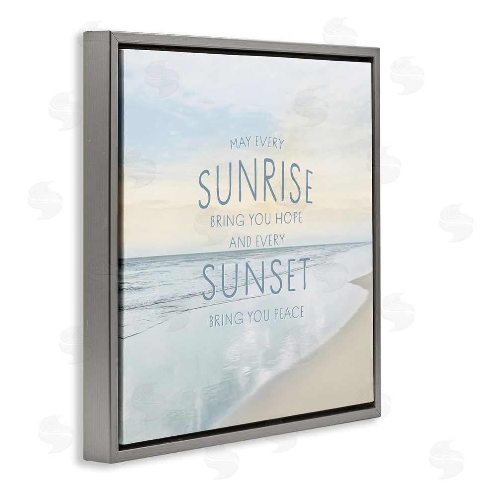 Natalie Carpentieri Sunrise & Sunset Statement Gray Floating Frame Canvas Wall Art Print