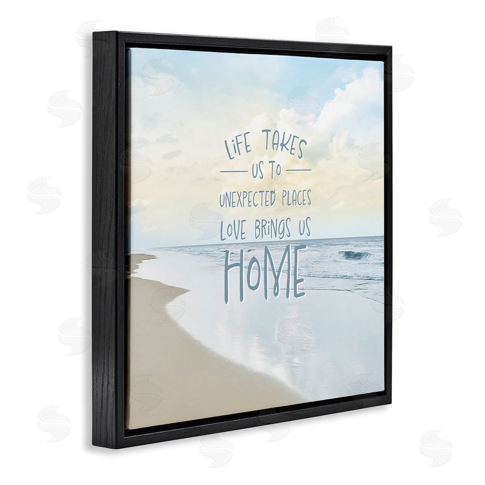Natalie Carpentieri Love Brings Us Home Inspiration Black Floating Frame Canvas Wall Art Print