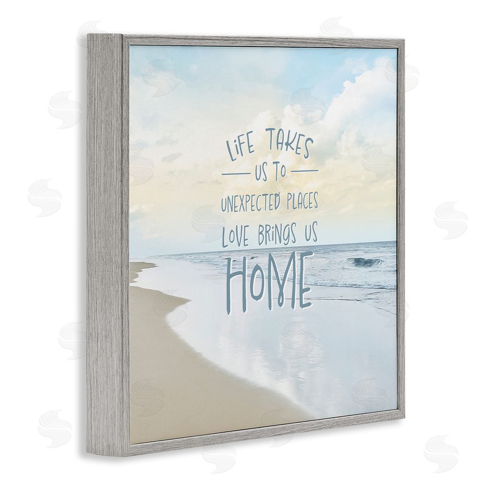 Natalie Carpentieri Love Brings Us Home Inspiration Gray Framed Giclee Wall Art Print