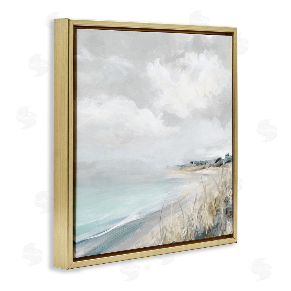 Carol Robinson Coastal Morning By The Dunes Gold Floating Frame Canvas Wall Art Print
