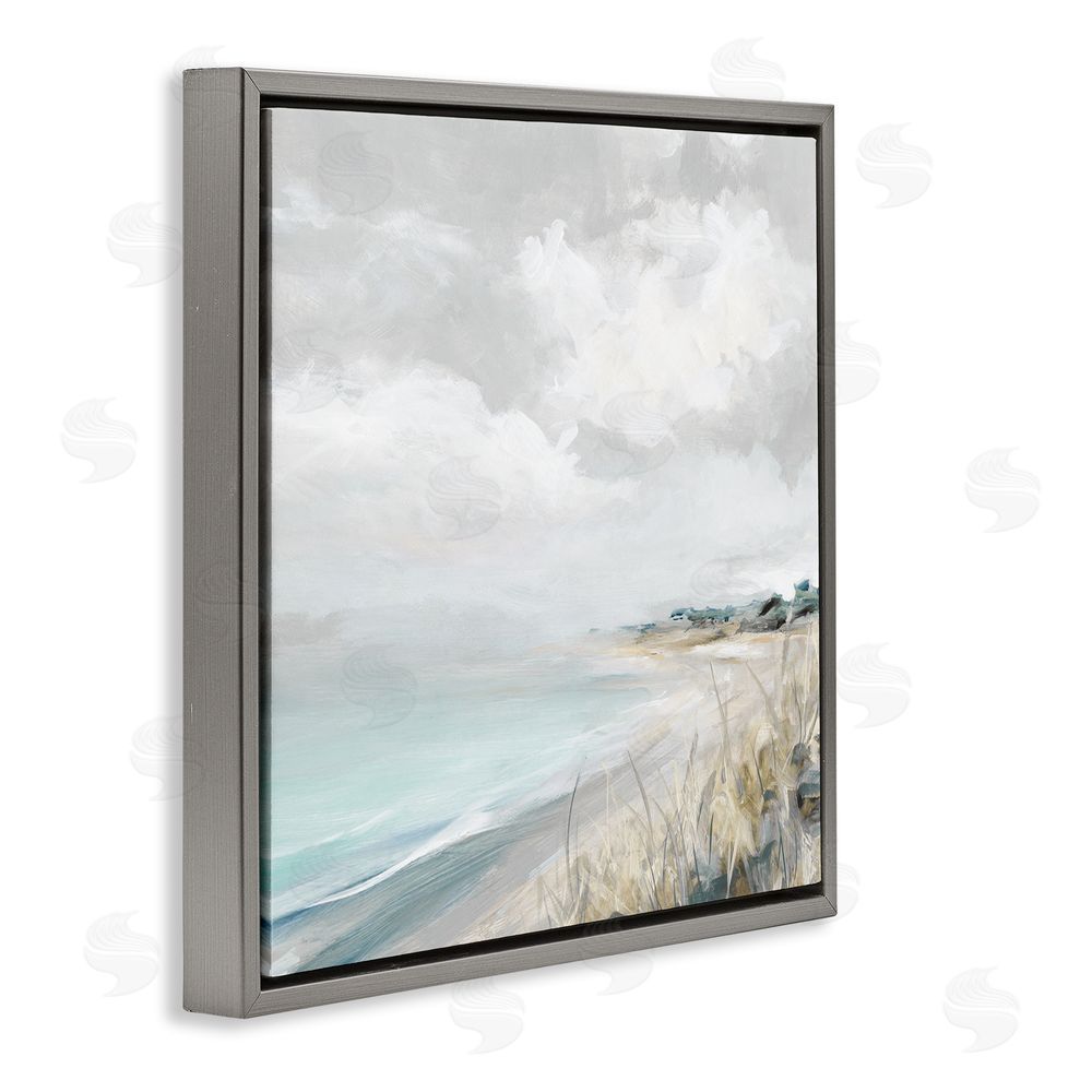 Carol Robinson Coastal Morning By The Dunes Gray Floating Frame Canvas Wall Art Print