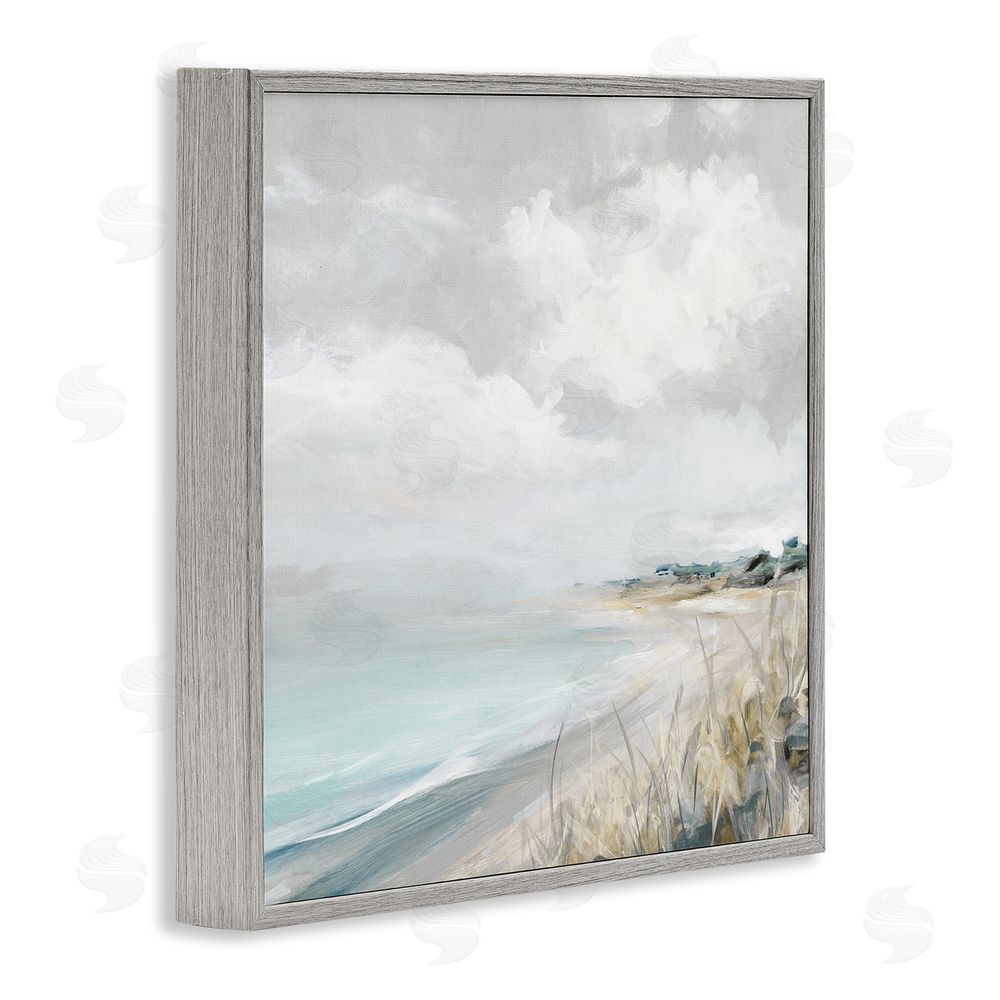 Carol Robinson Coastal Morning By The Dunes Gray Framed Giclee Wall Art Print
