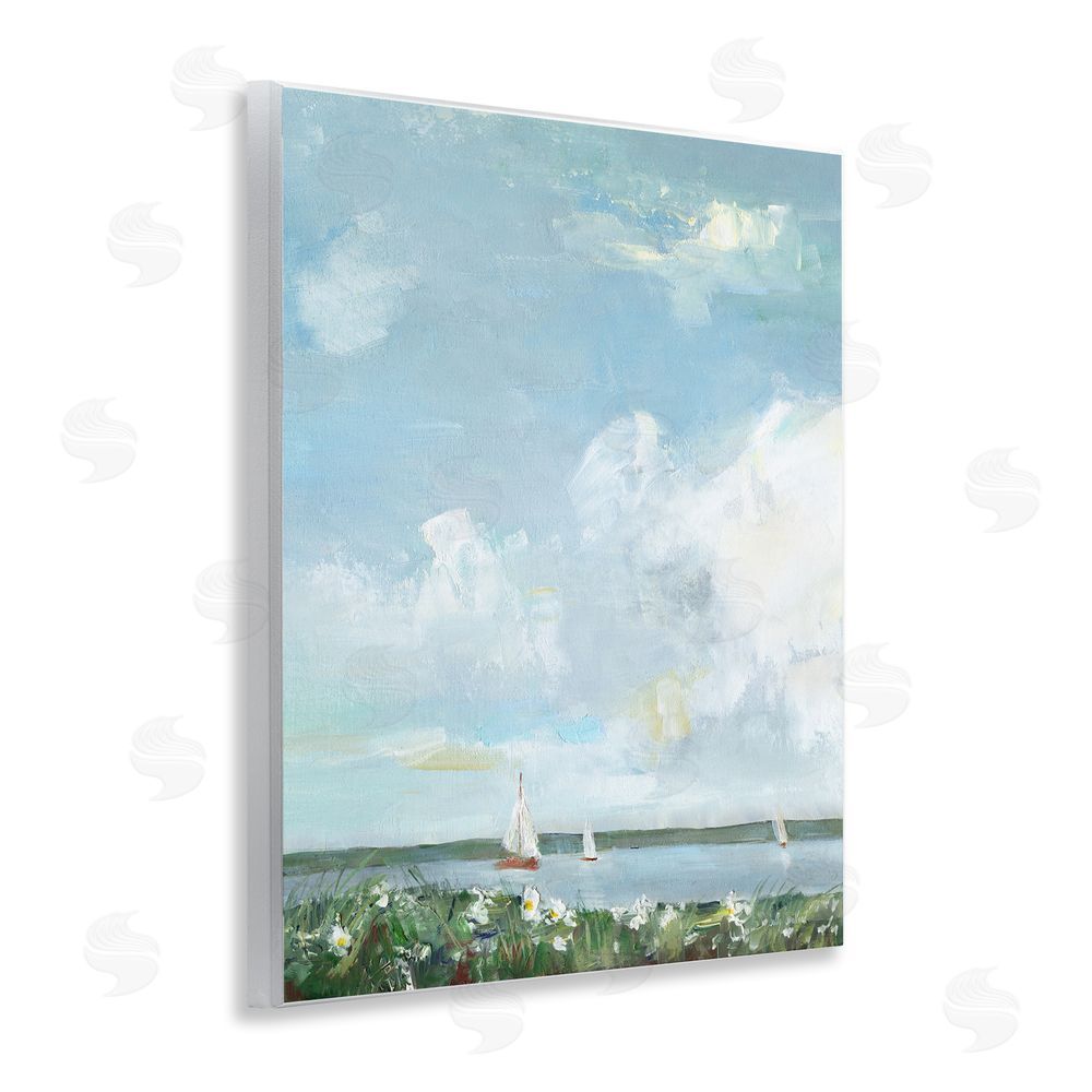 Sally Swatland Seaside Sailing Under Clouds Wooden Wall Plaque Art Print