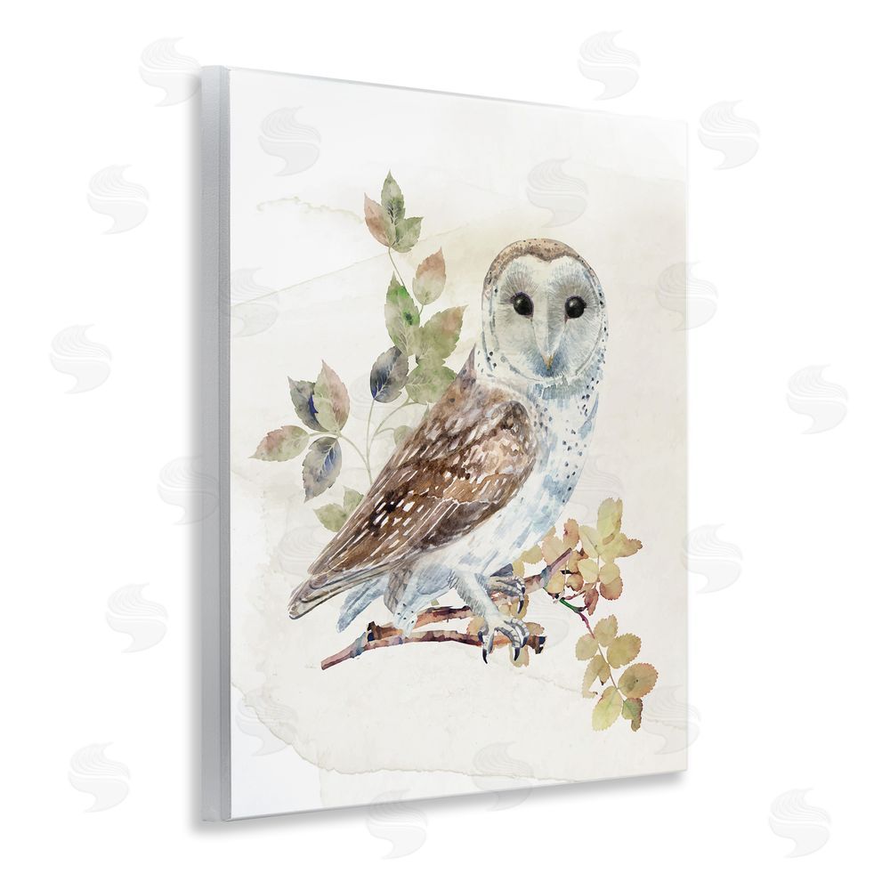 CAD Designs Owl Among Autumn Leaves Wooden Wall Plaque Art Print