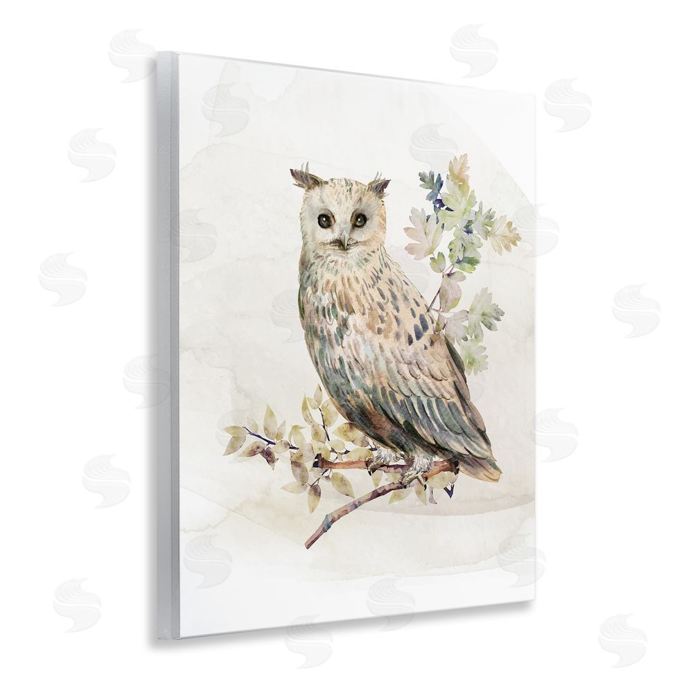 CAD Designs Forest Owl with Foliage Wooden Wall Plaque Art Print