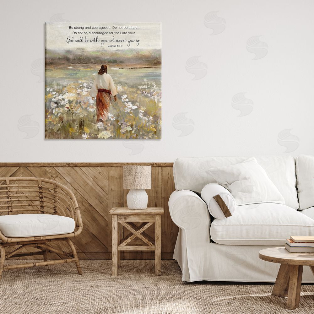Sally Swatland God With You Wherever Stretched Canvas Wall Art in Room