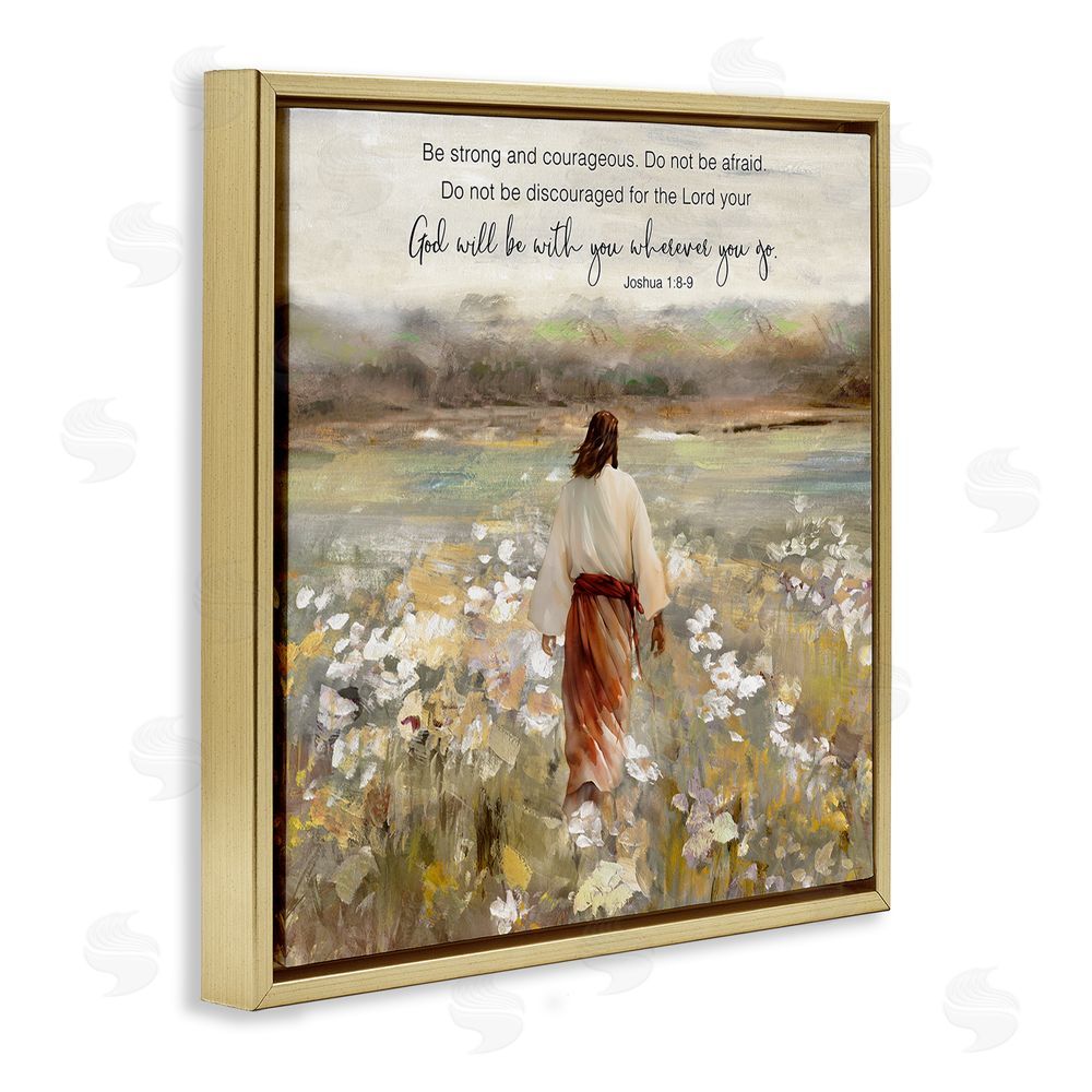 Sally Swatland God With You Wherever Gold Floating Frame Canvas Wall Art Print