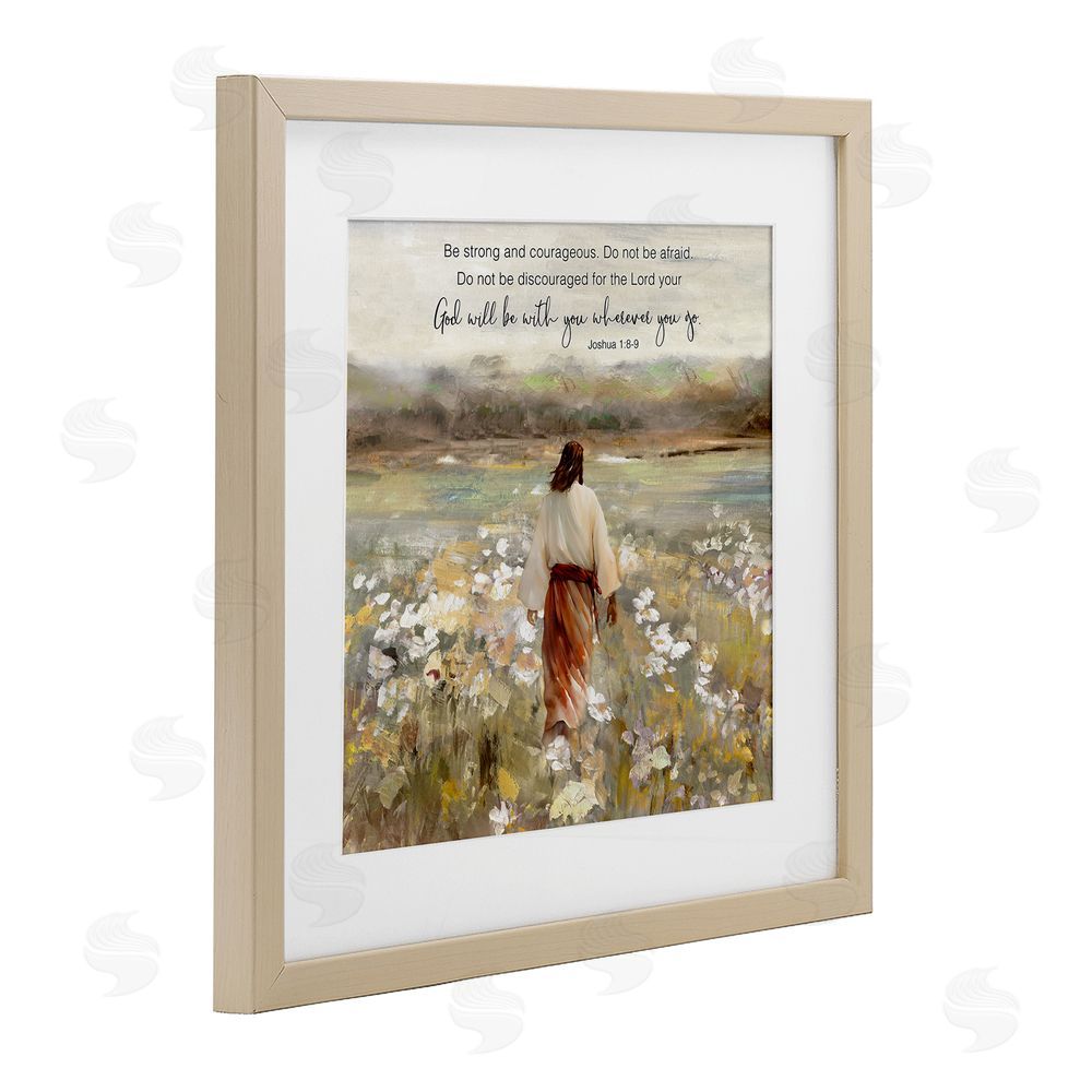 Sally Swatland God With You Wherever Brown Framed Print Under Glass Wall Art