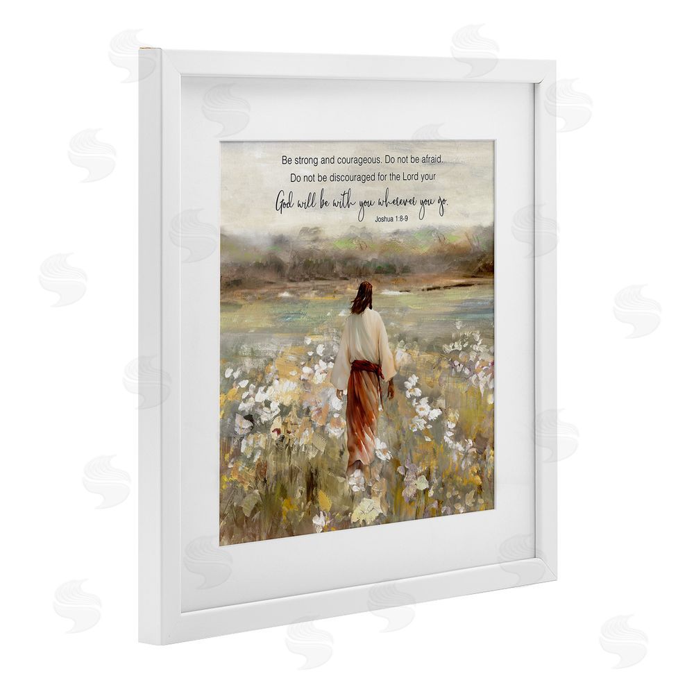 Sally Swatland God With You Wherever White Framed Print Under Glass Wall Art