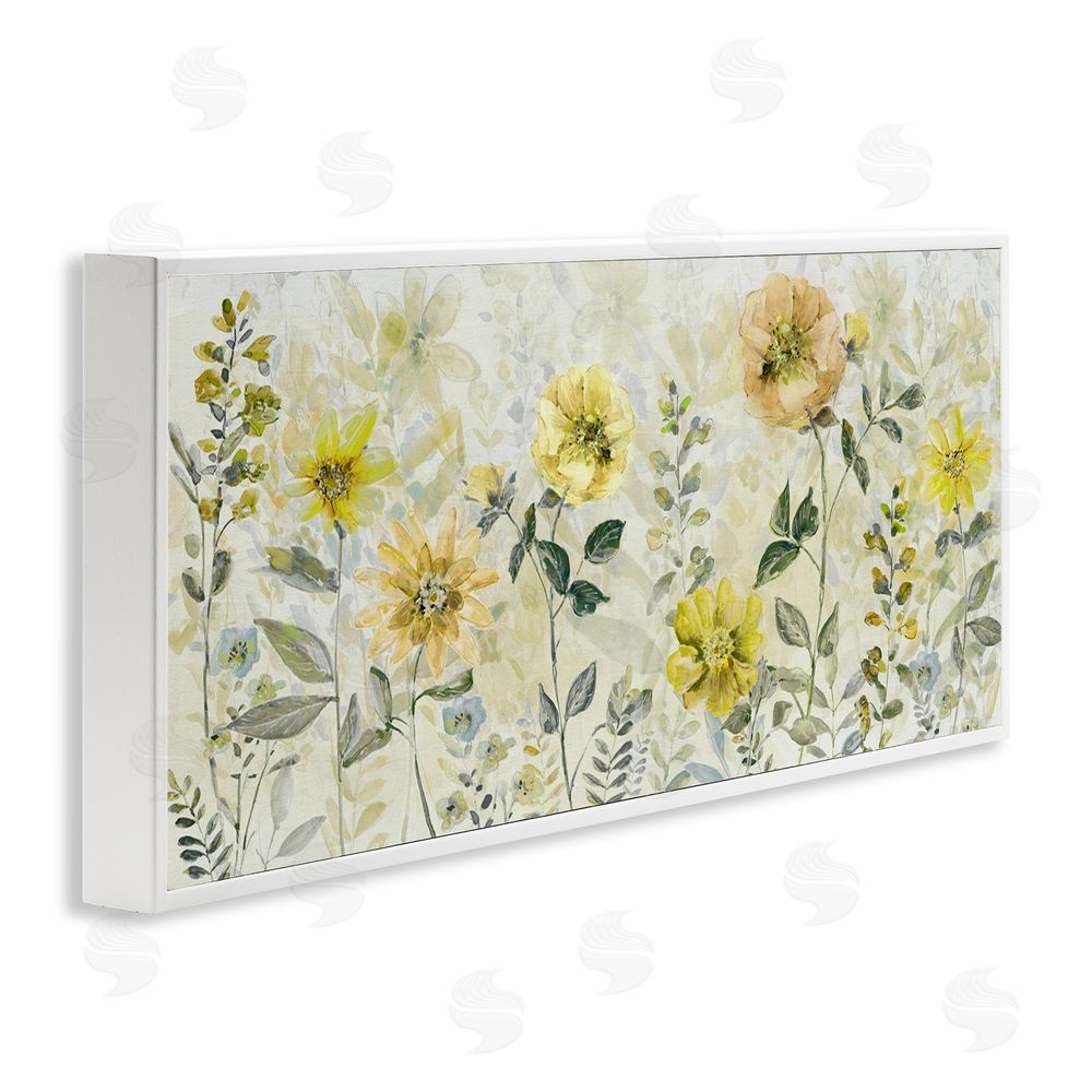 Sally Swatland Yellow Buttercup Garden White Framed Giclee Wall Art Print