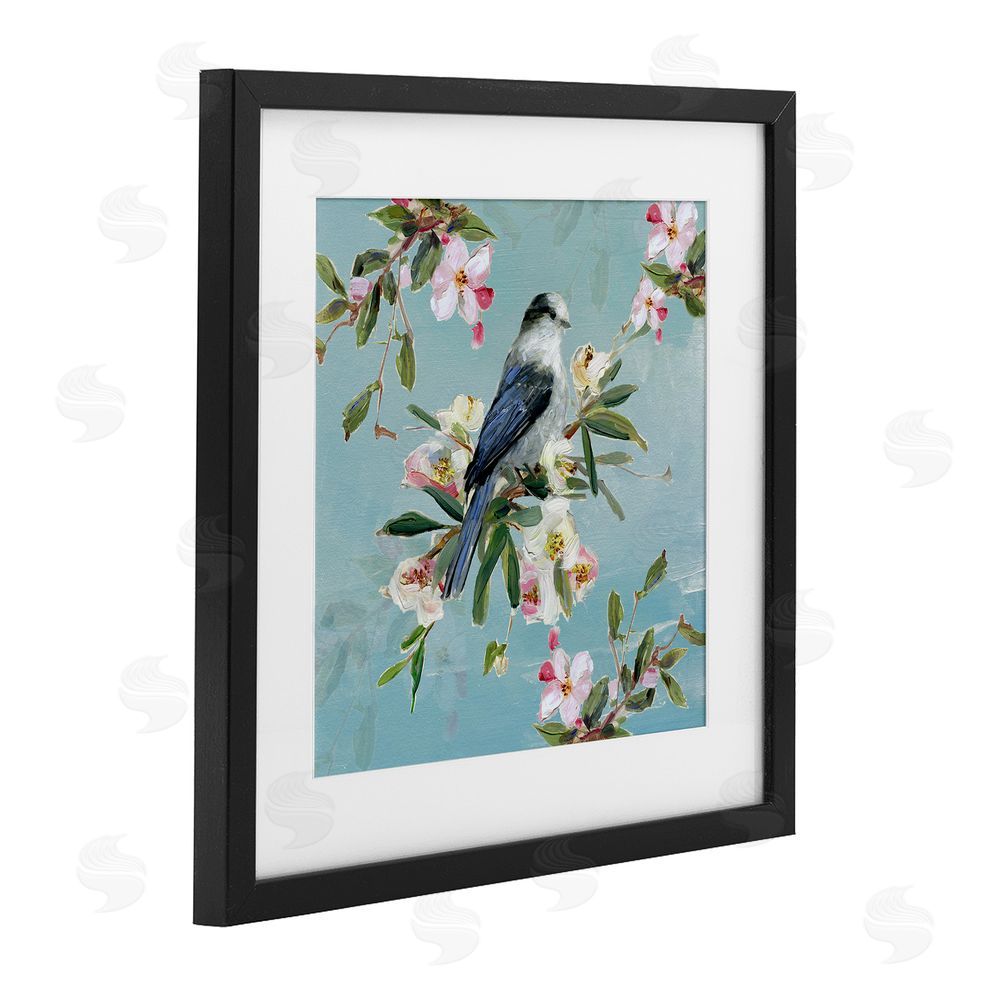 Sally Swatland Pastel Songbird Among Blossoms Black Framed Print Under Glass Wall Art