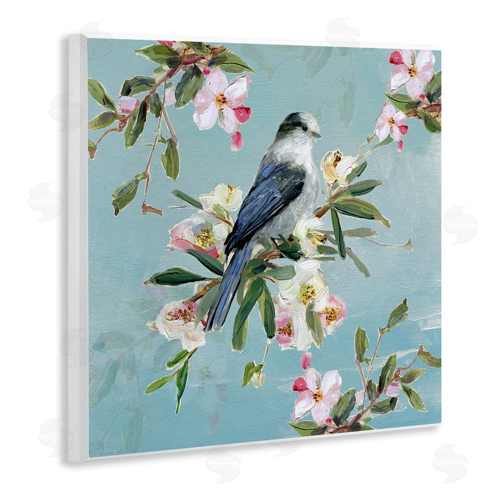 Sally Swatland Pastel Songbird Among Blossoms Wooden Wall Plaque Art Print